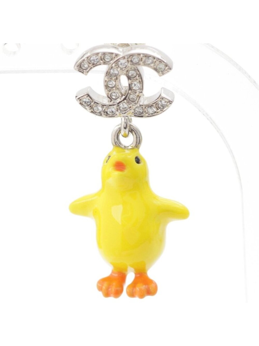 Chanel Chick CC Logo Earrings Yellow - Picture 3 of 10